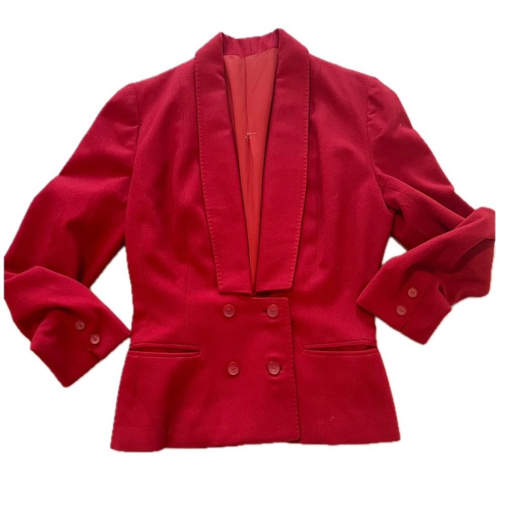 Women’s Vintage O.Rossen California Red DBL  Breasted  Shawl Lapel Blazer S